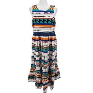 Mark D Sikes M.D.S Striped Multicolor Sleeveless Maxi Dress with pockets Size 6